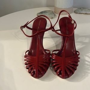 Tamara Mellon ‘Studio 54’ 75mm size 38.5 in dark red/burgundy patent leather